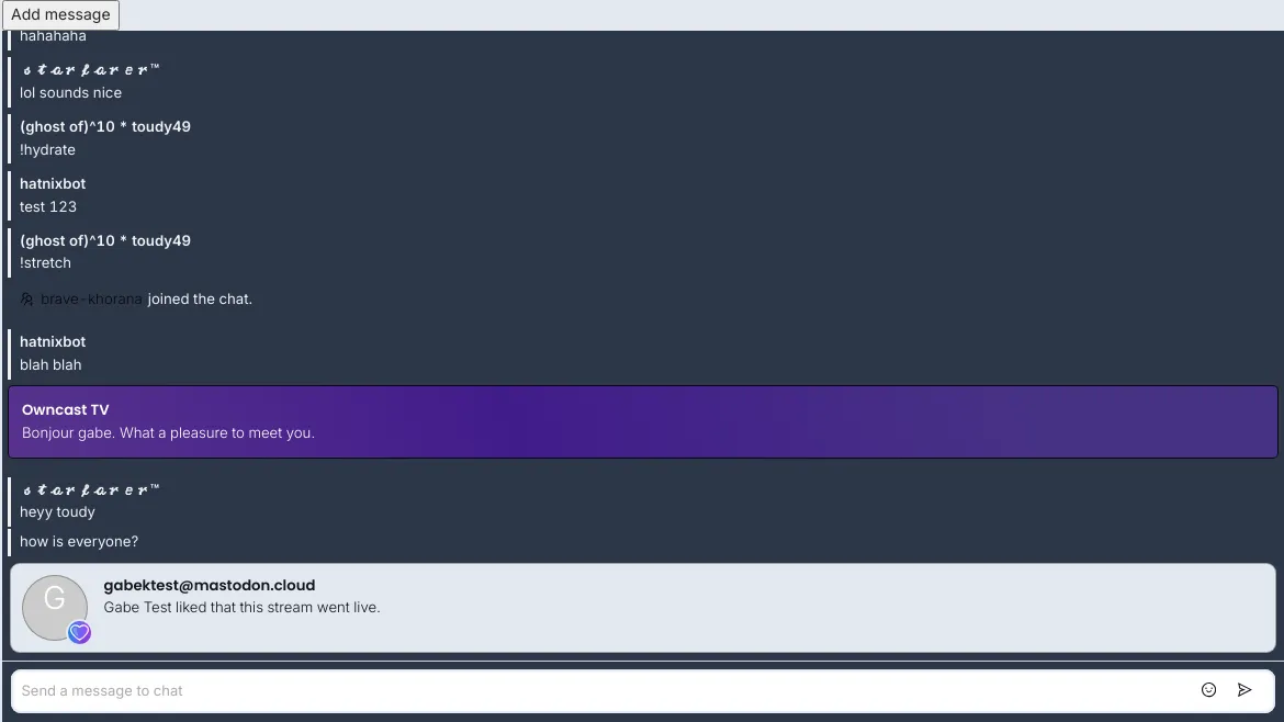 Chat messages container